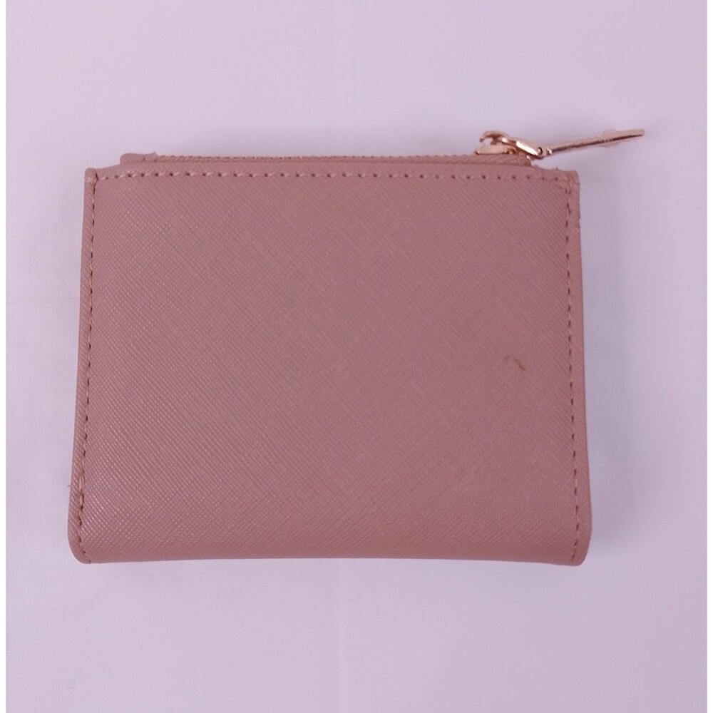 Anne Klein Women’s Small Bifold Wallet Tan Faux Leather Zip - Picture 2 of 11